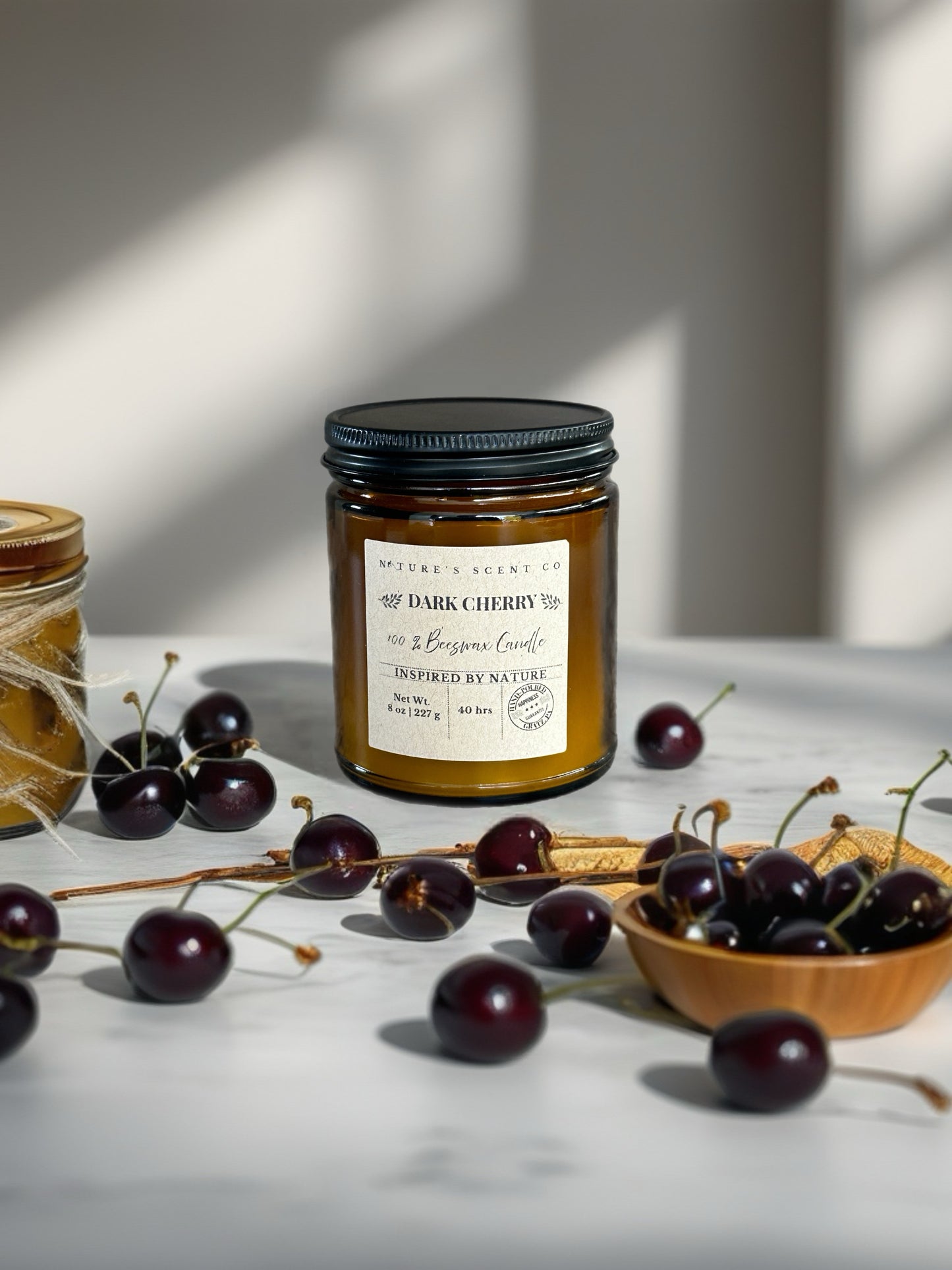 Dark Cherry Beeswax Candle