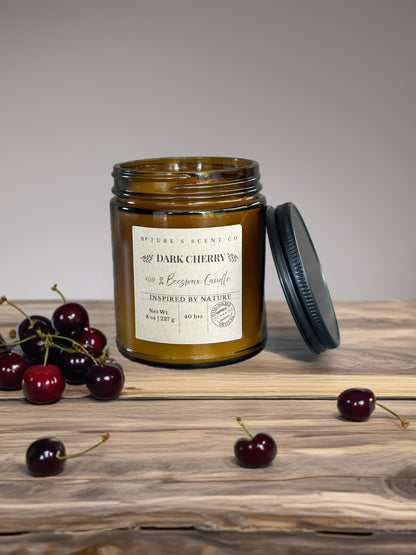 Dark Cherry Beeswax Candle