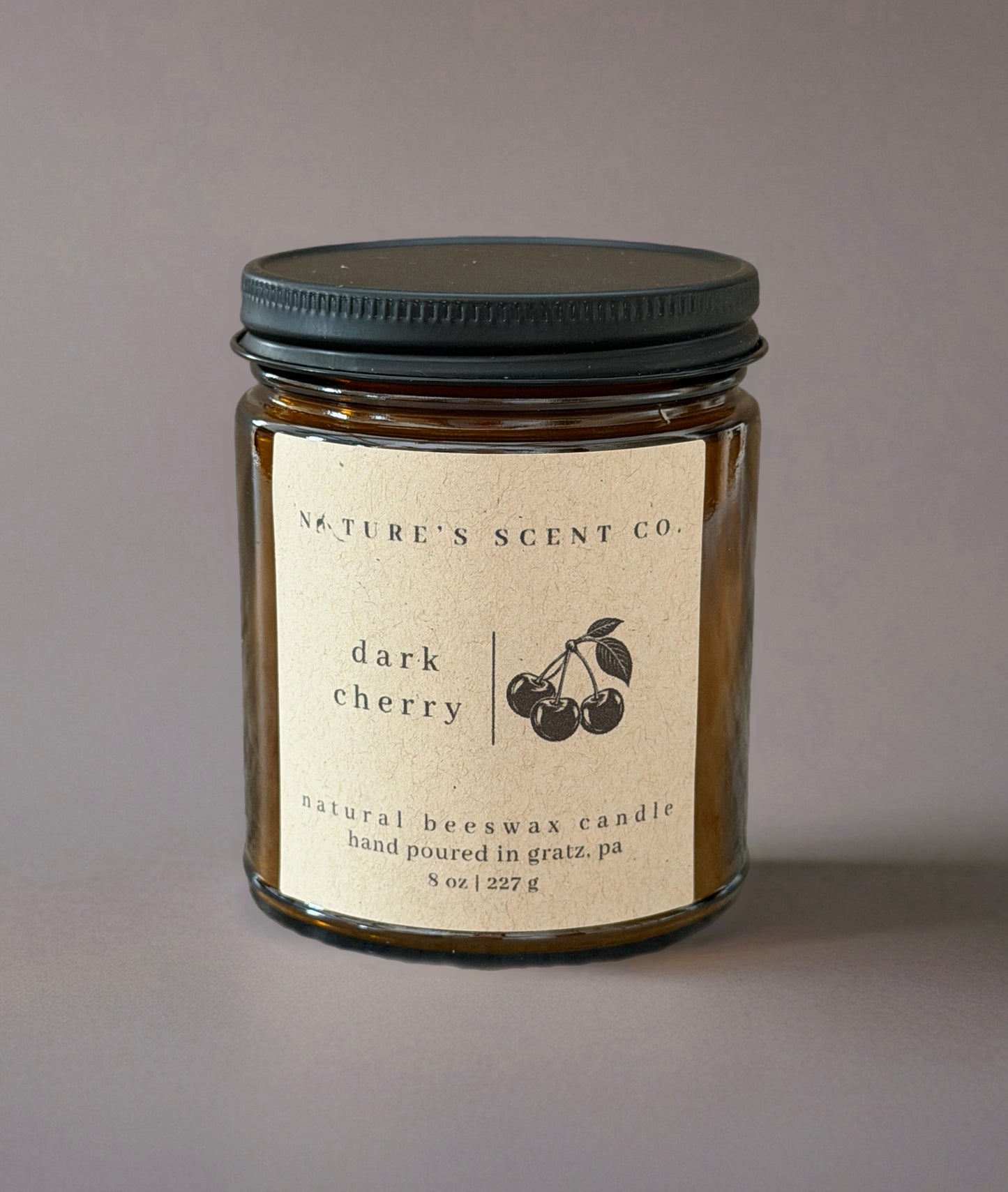 Dark Cherry Beeswax Candle