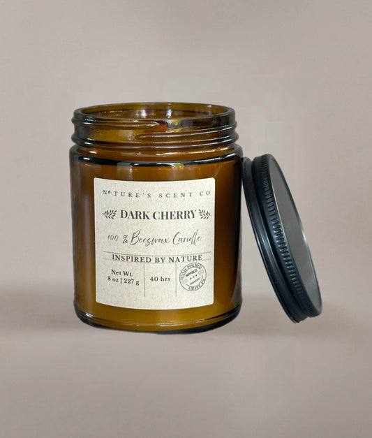Dark Cherry Beeswax Candle
