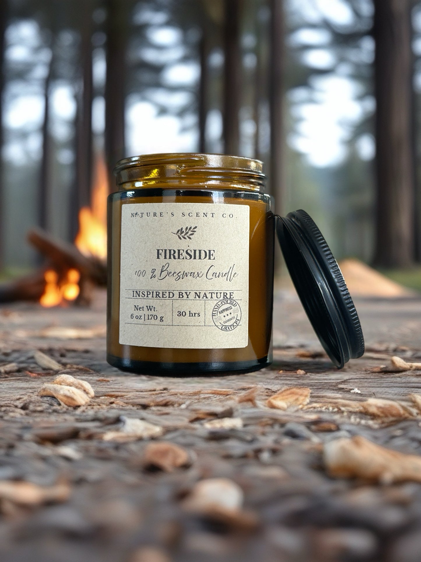 Fireside Amber Beeswax Candle
