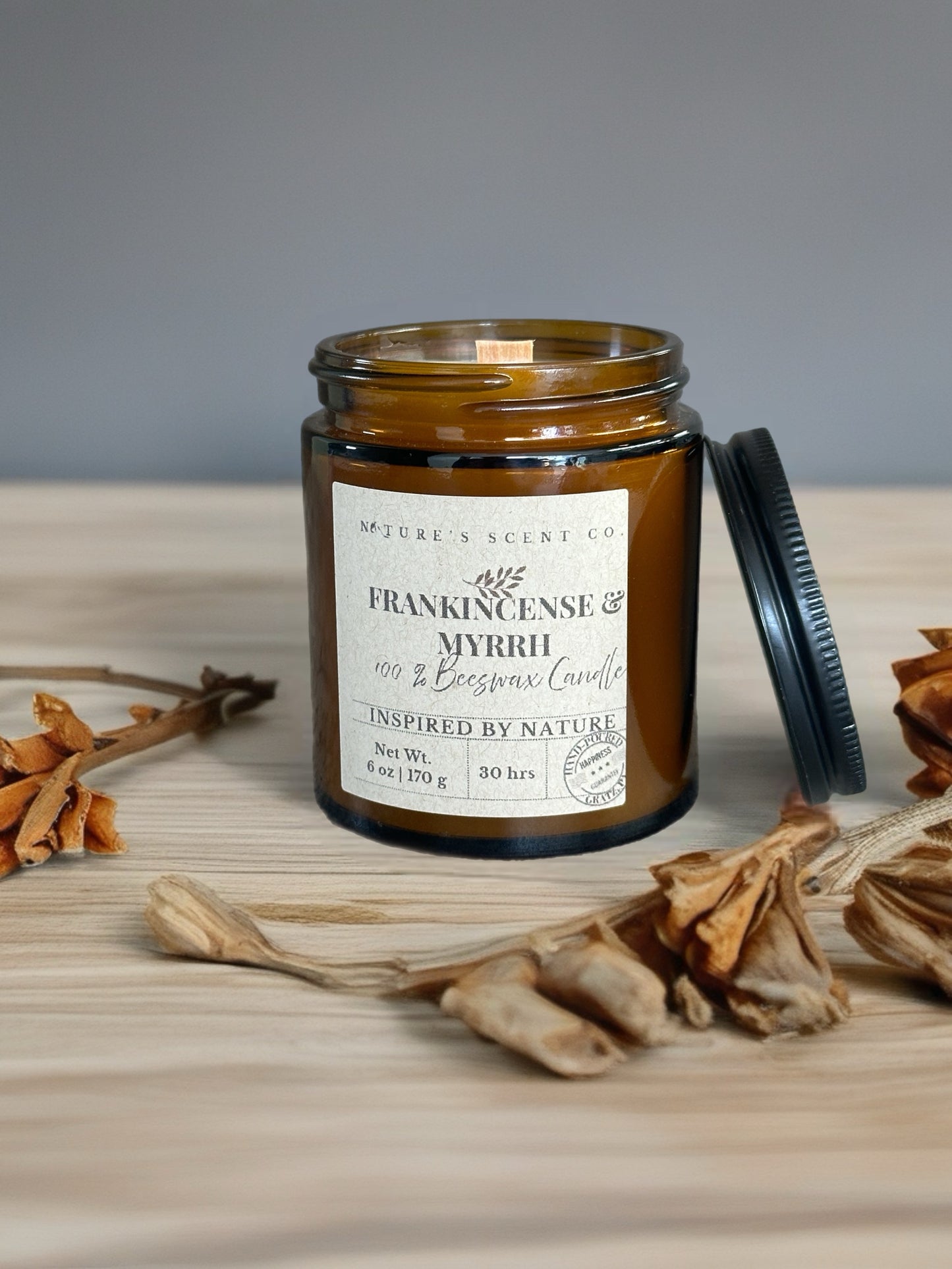 Frankincense & Myrrh Beeswax Candle
