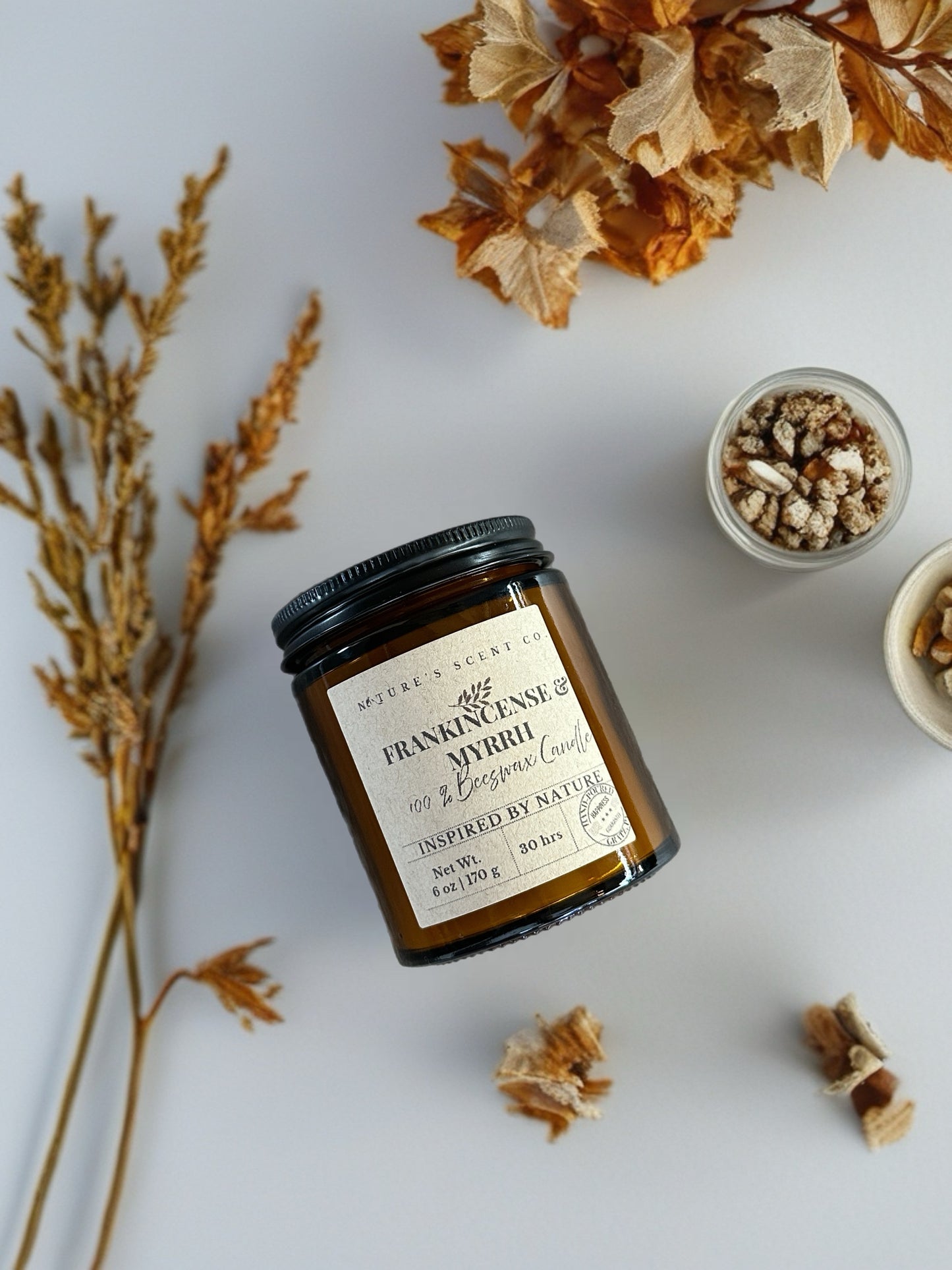 Frankincense & Myrrh Beeswax Candle