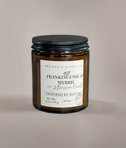 Frankincense & Myrrh Beeswax Candle