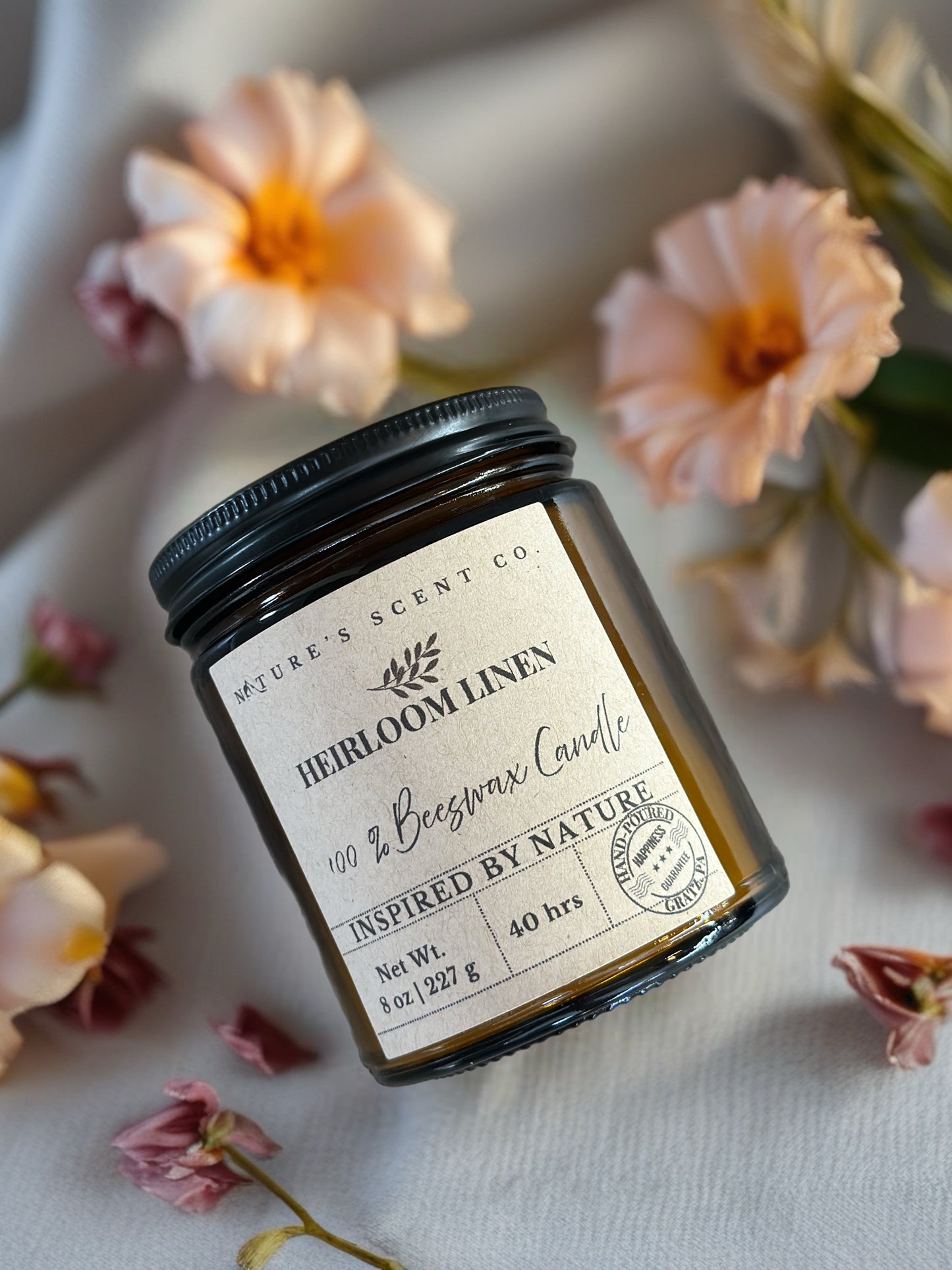 Heirloom Linen Beeswax Candle
