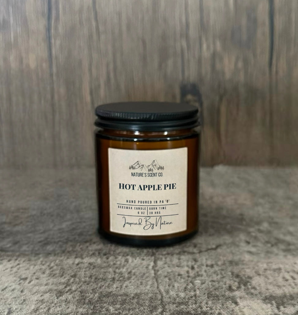 Hot apple pie food scented beeswax candle