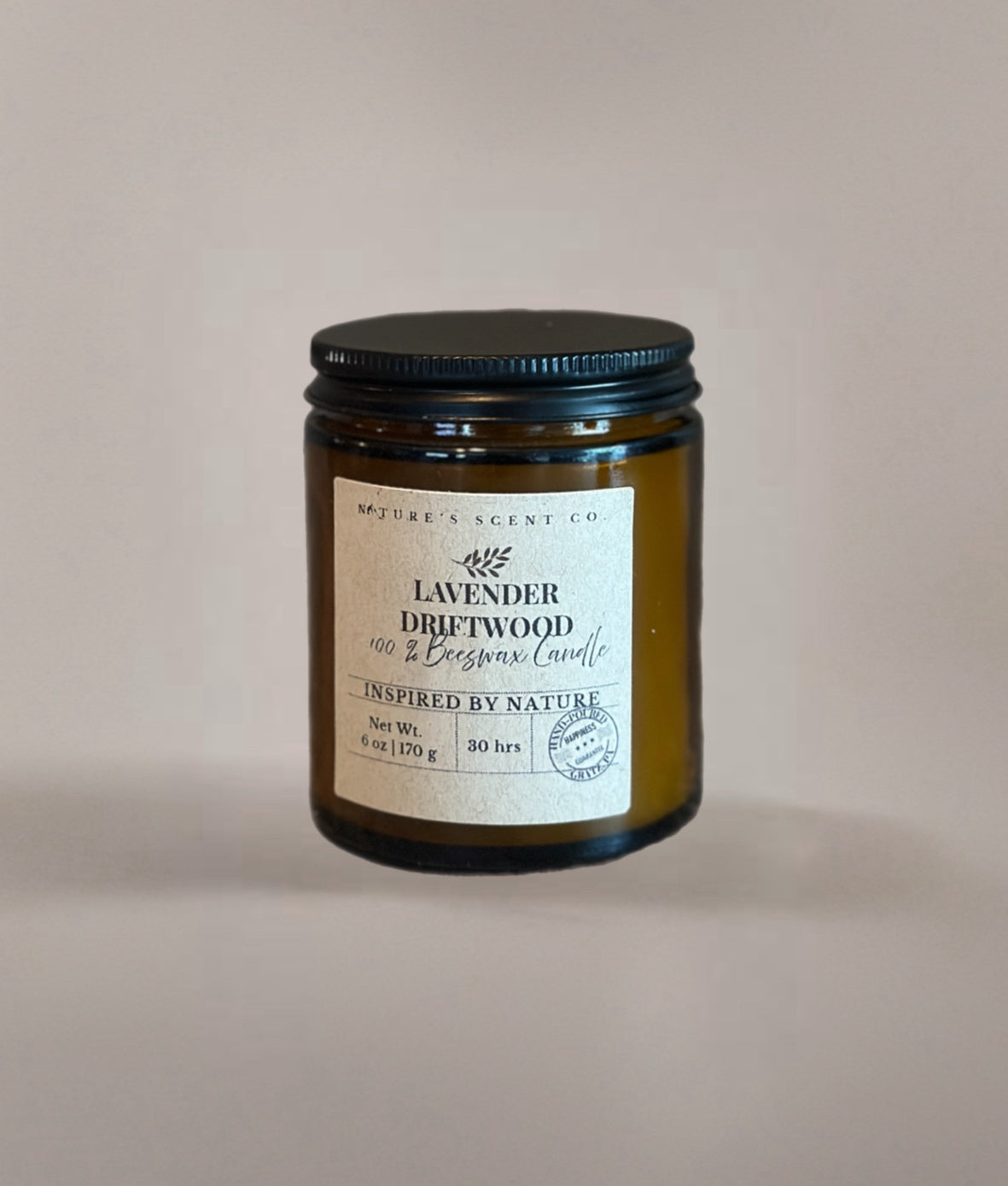 Lavender Driftwood Beeswax Candle