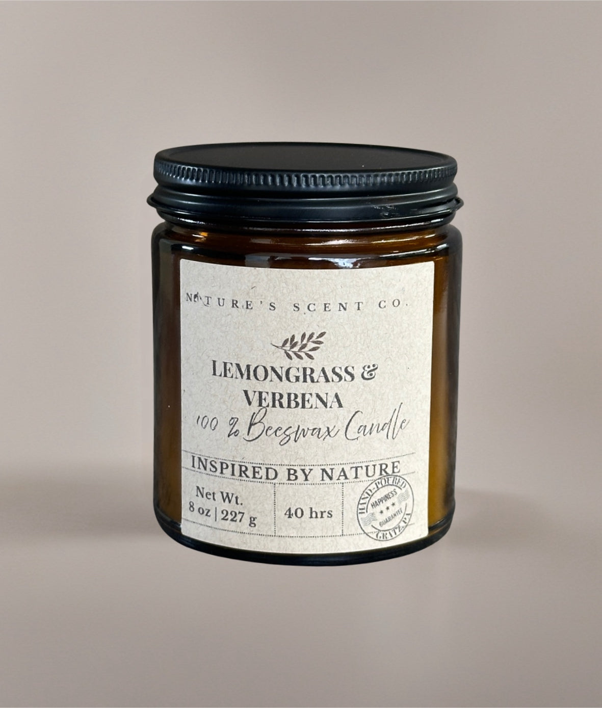 Lemongrass & Verbena Beeswax Candle