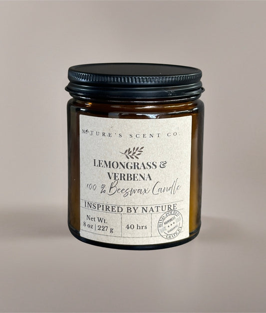 Lemongrass & Verbena Beeswax Candle