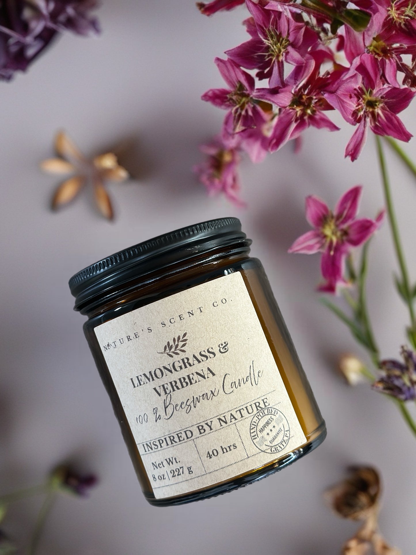 Lemongrass & Verbena Beeswax Candle