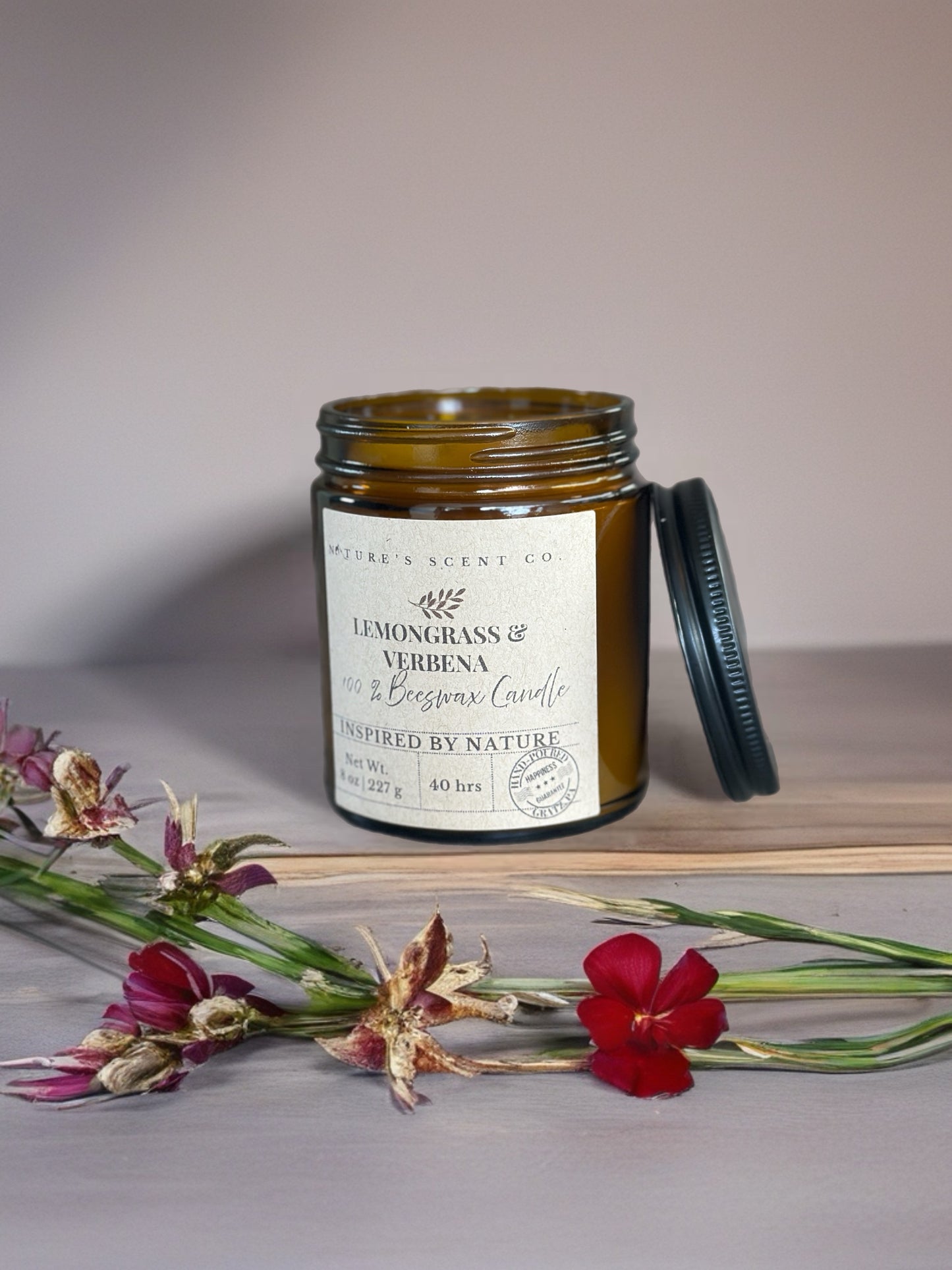 Lemongrass & Verbena Beeswax Candle