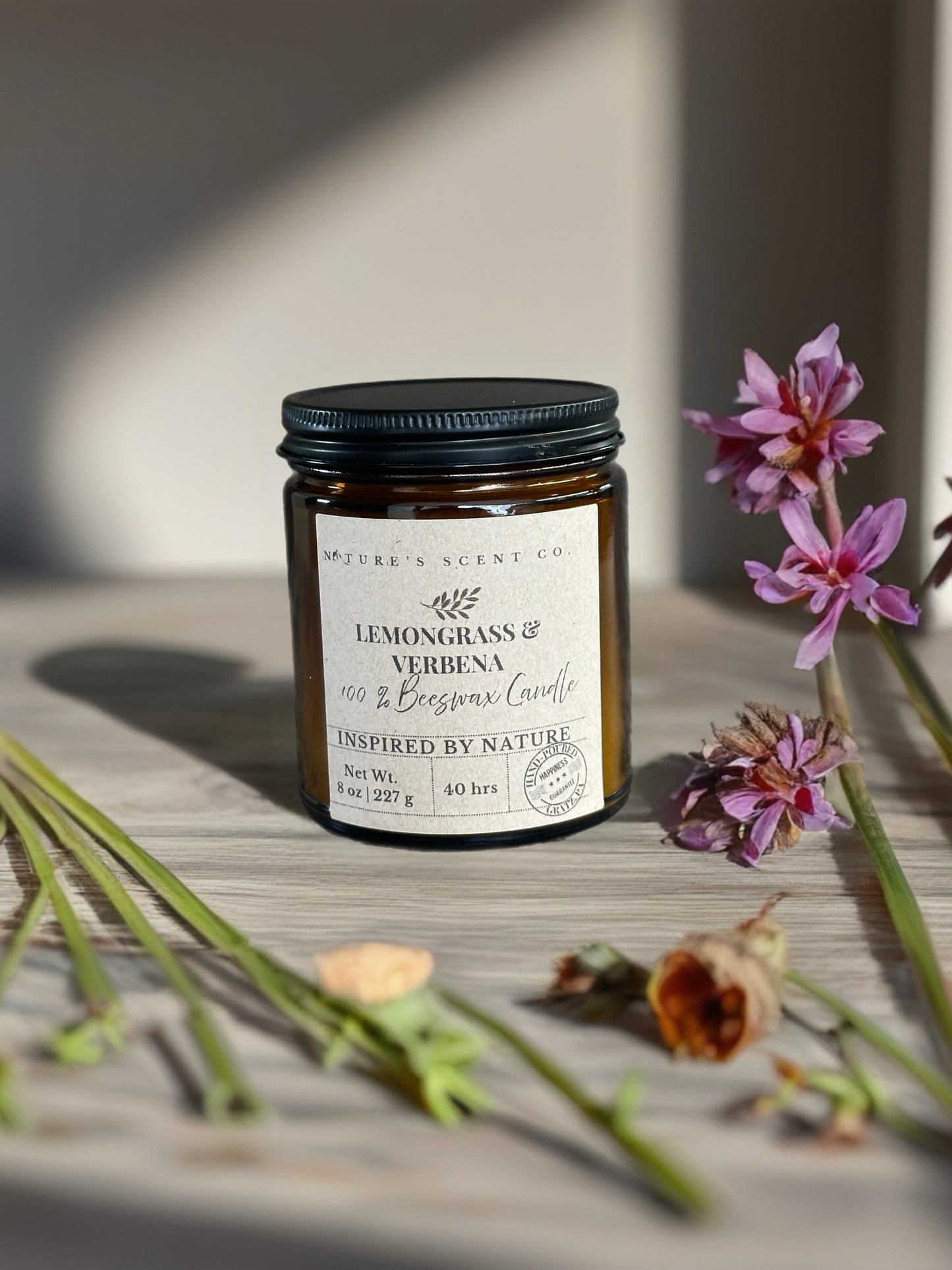 Lemongrass & Verbena Beeswax Candle