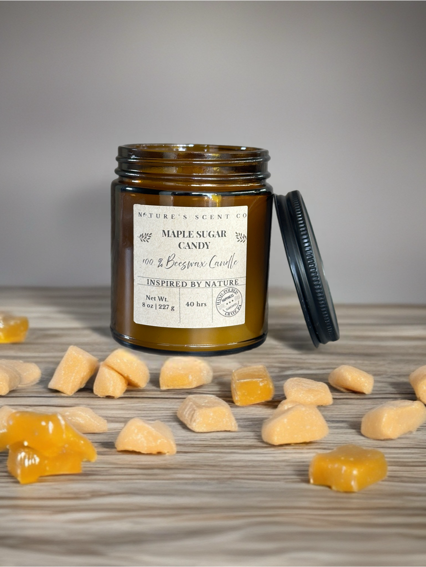Maple Sugar Candy Beeswax Candle