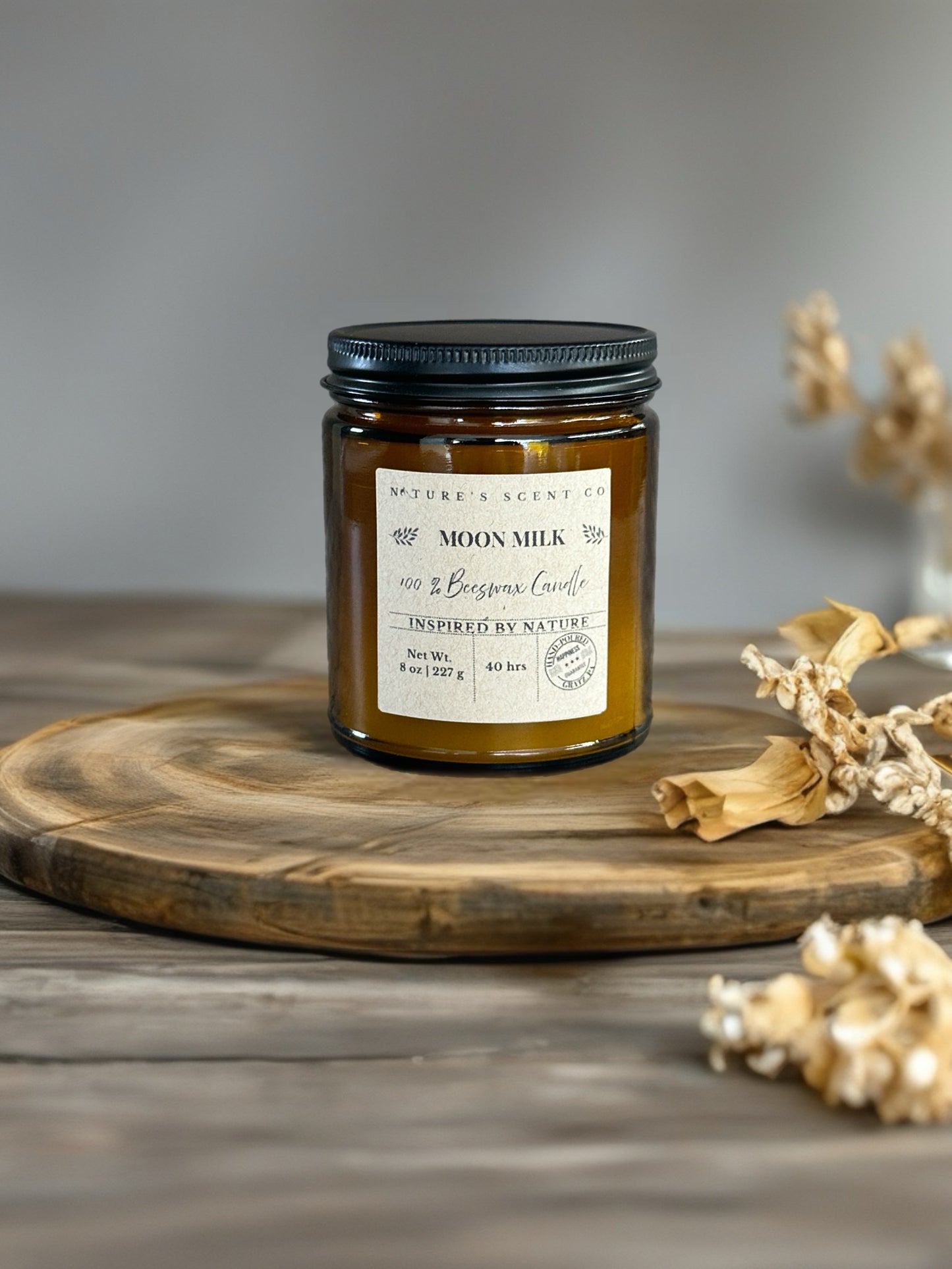 Moon Milk Beeswax Candle