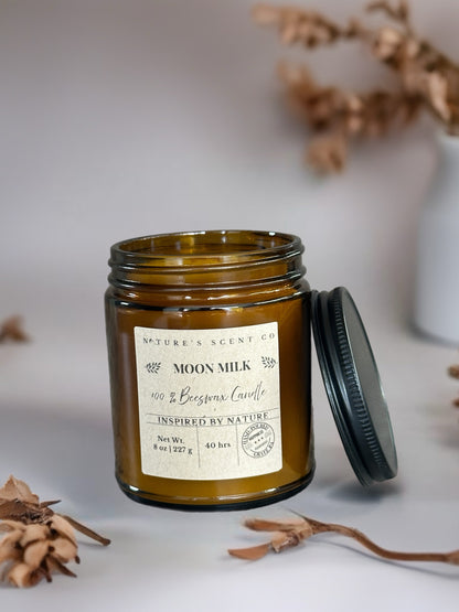Moon Milk Beeswax Candle