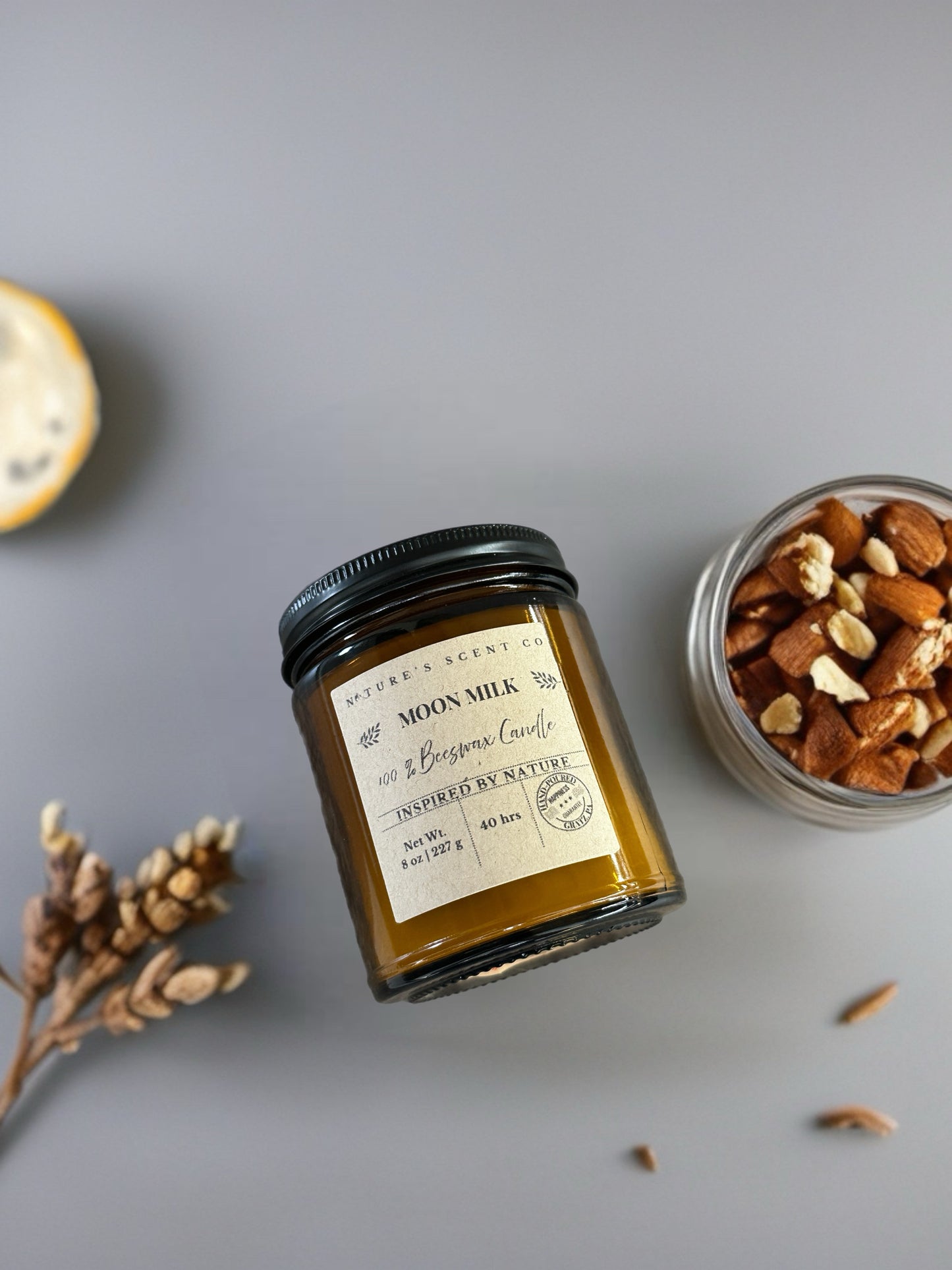 Moon Milk Beeswax Candle