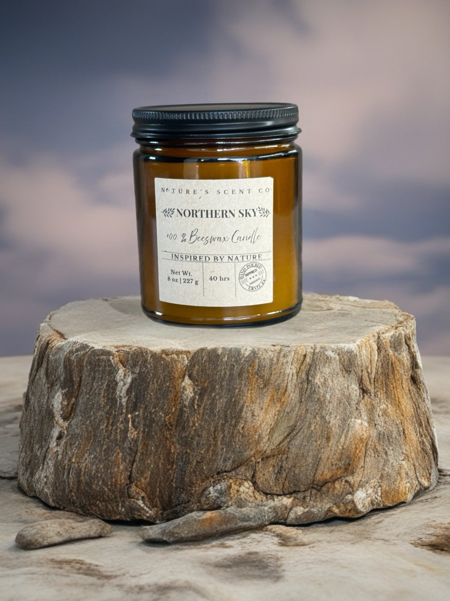 Northern Sky Beeswax Candle