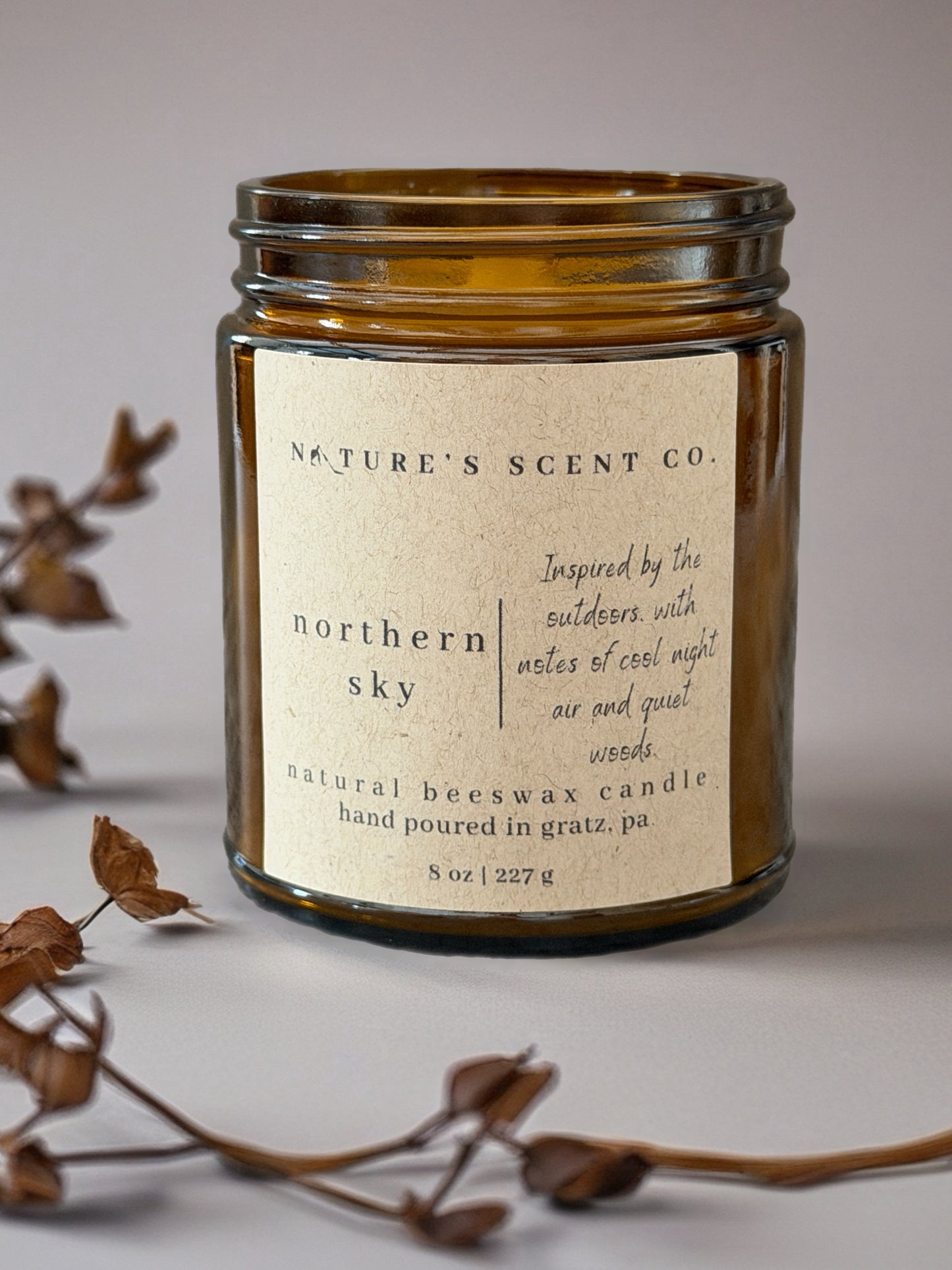 Northern Sky Beeswax Candle