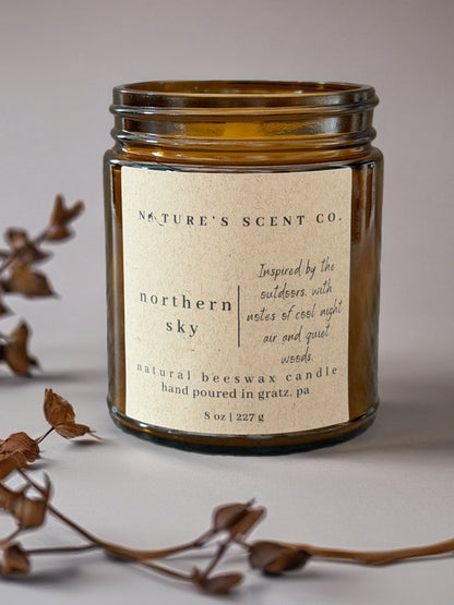 Northern Sky Beeswax Candle