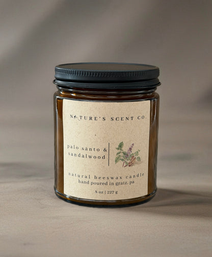 Palo Santo & Sandalwood Beeswax Candle