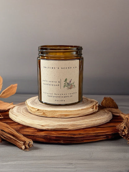 Palo Santo & Sandalwood Beeswax Candle