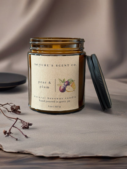Pear & Plum Beeswax Candle