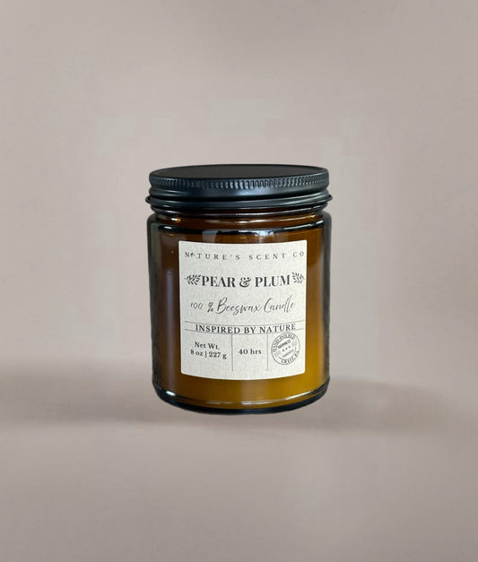 Pear & Plum Beeswax Candle