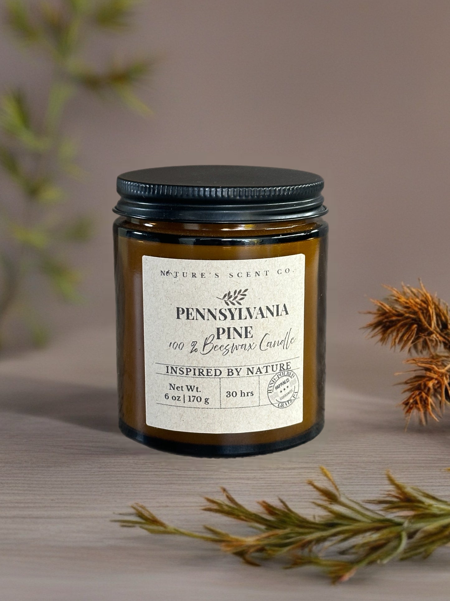 Pennsylvania Pine Beeswax Candle