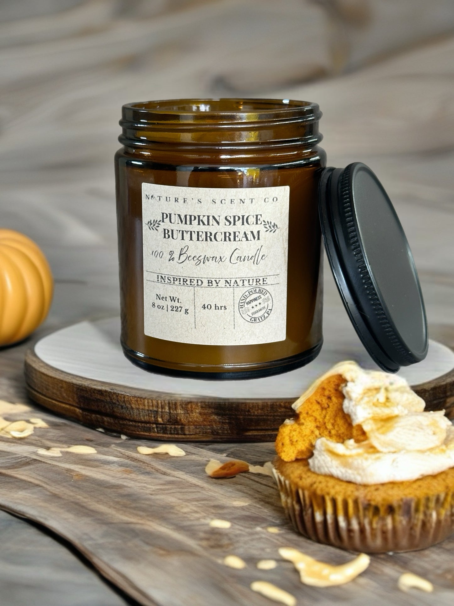 Pumpkin Spice Buttercream Beeswax Candle