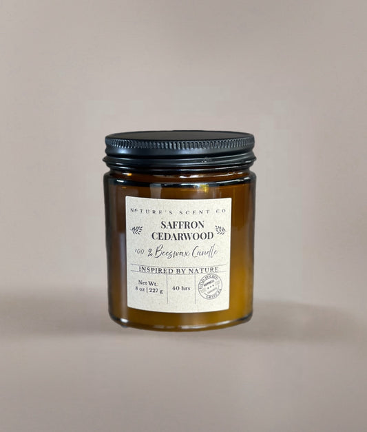 Saffron Cedarwood Beeswax Candle