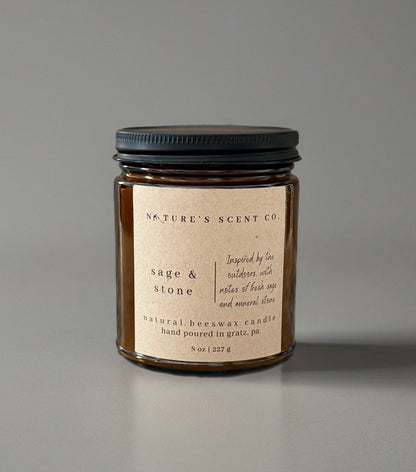 Sage & Stone Beeswax Candle