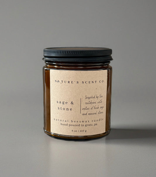 Sage & Stone Beeswax Candle