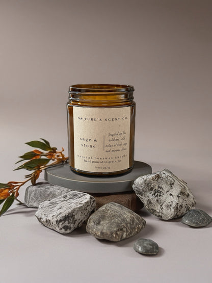 Sage & Stone Beeswax Candle