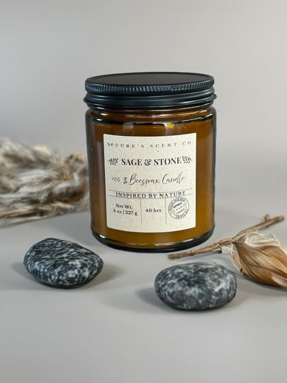 Sage & Stone Beeswax Candle