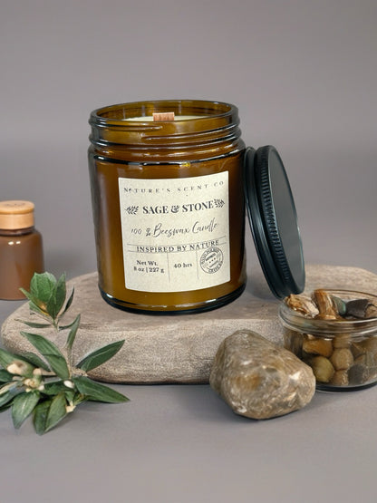 Sage & Stone Beeswax Candle