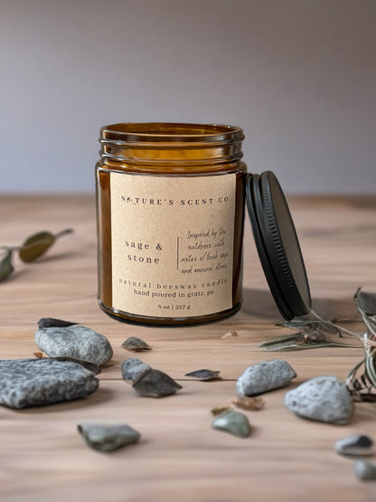 Sage & Stone Beeswax Candle