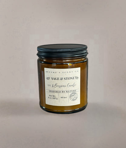Sage & Stone Beeswax Candle