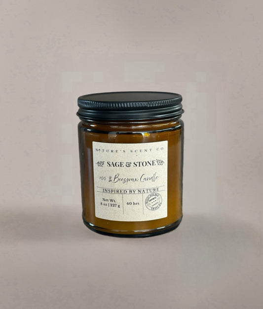 Sage & Stone Beeswax Candle