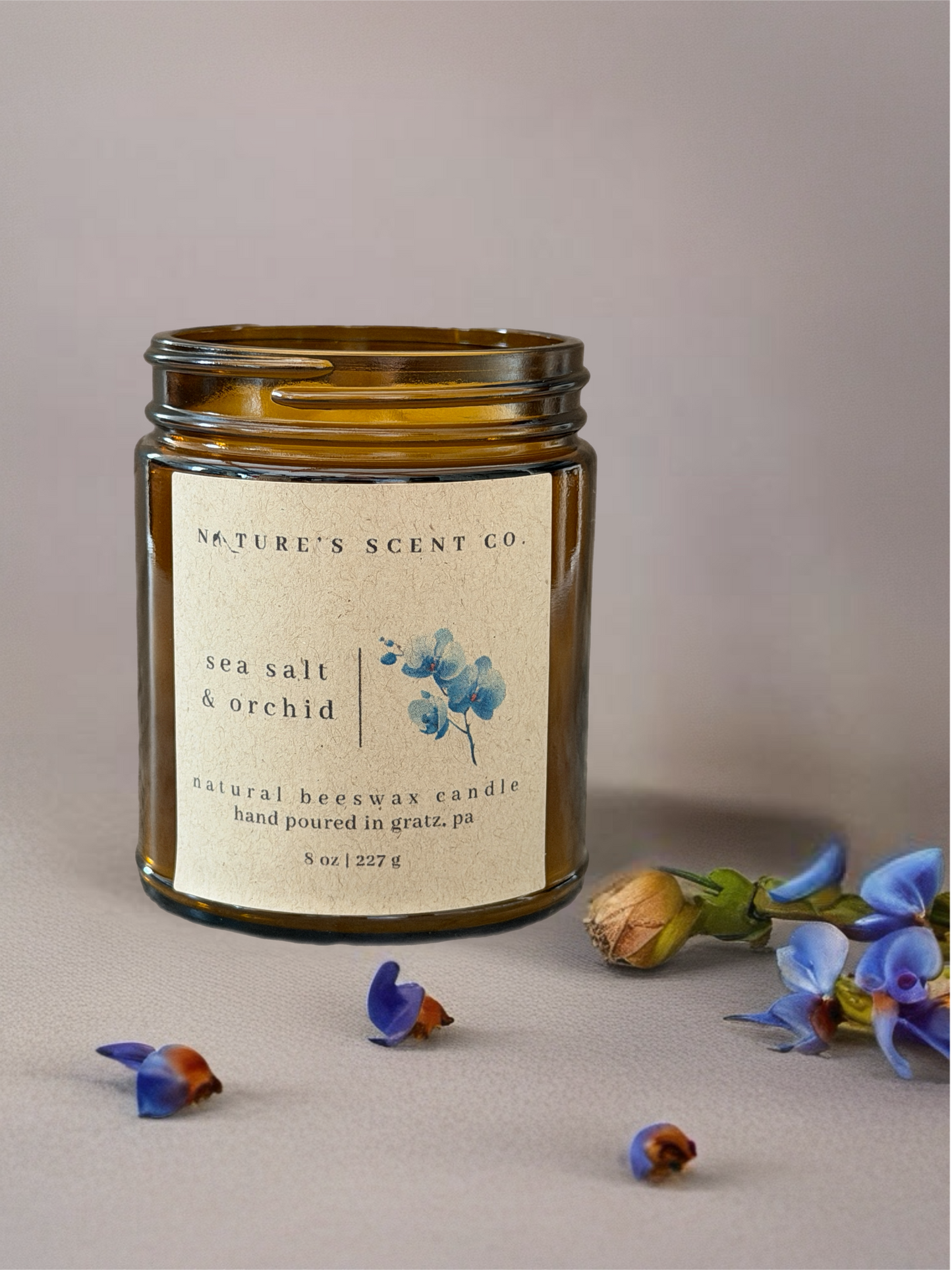 Sea Salt & Orchid Beeswax Candle