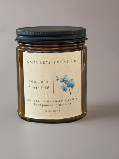 Sea Salt & Orchid Beeswax Candle