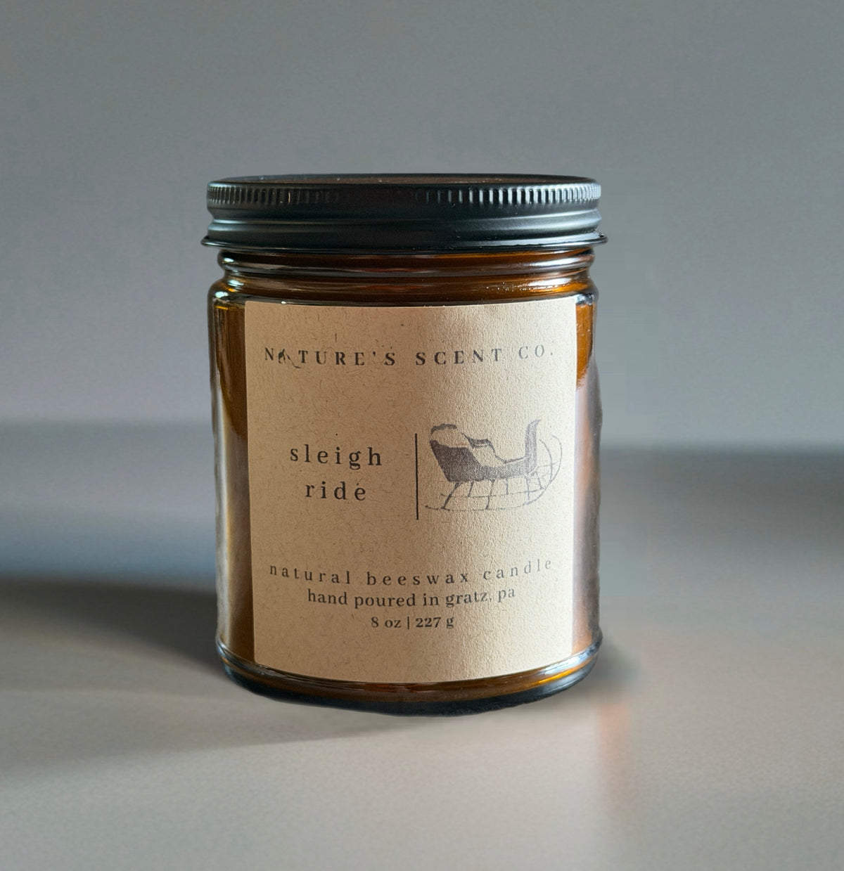 Sleigh Ride Beeswax Candle — Lemon Peel, Camphor, Sage & Warm Amber