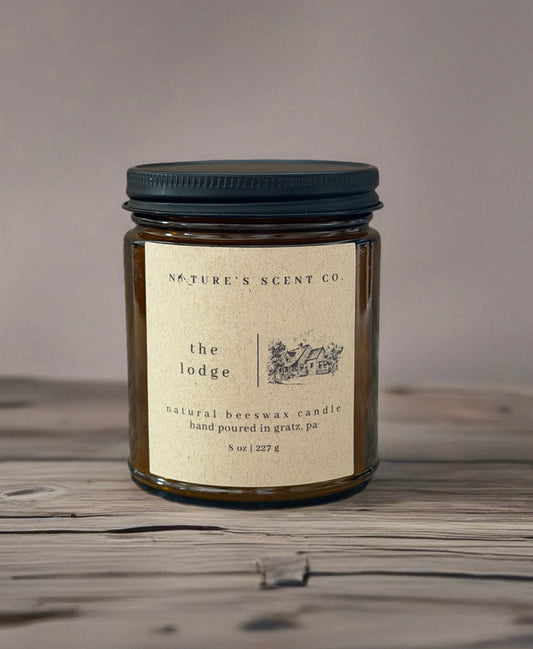 The Lodge Amber  Beeswax Candle