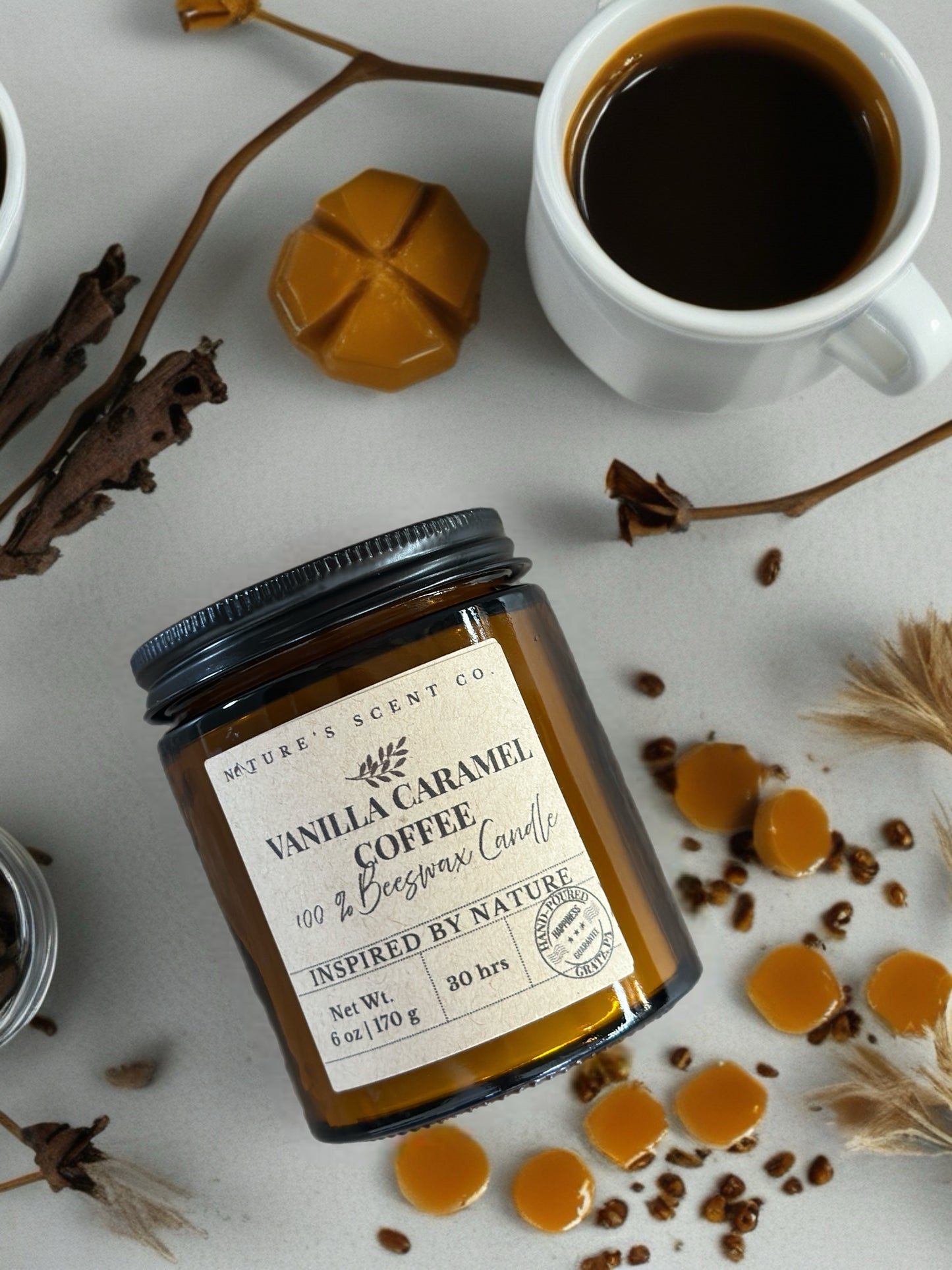 Vanilla Caramel Coffee Beeswax Candle