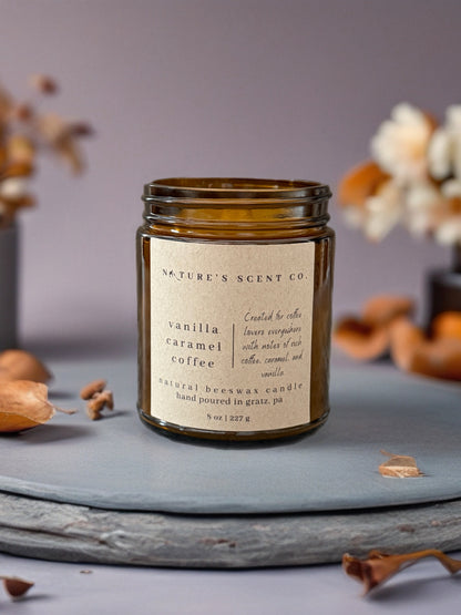 Vanilla Caramel Coffee Beeswax Candle — Coffee, Caramel & Brown Sugar