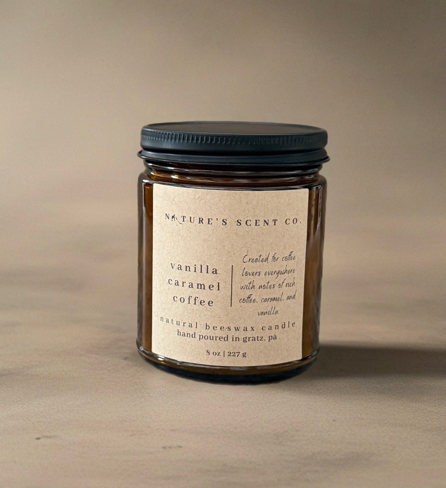 Vanilla Caramel Coffee Beeswax Candle — Coffee, Caramel & Brown Sugar