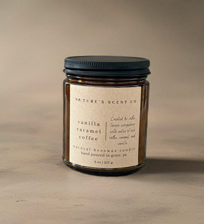 Vanilla Caramel Coffee Beeswax Candle — Coffee, Caramel & Brown Sugar