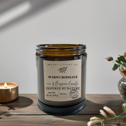 Warm Croissant Scented Beeswax Candle