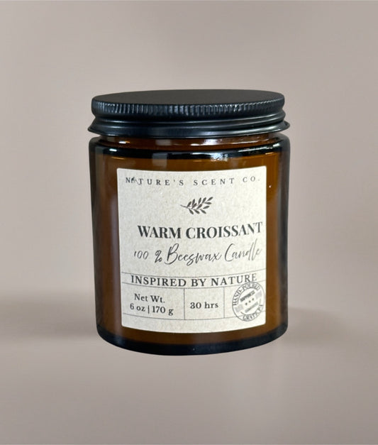 Warm Croissant Scented Beeswax Candle
