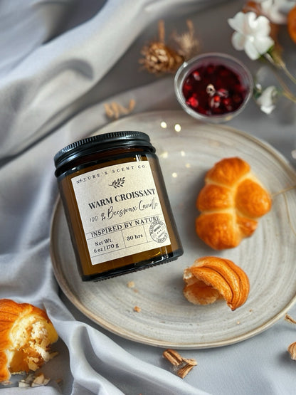 Warm Croissant Scented Beeswax Candle