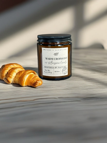 Warm Croissant Scented Beeswax Candle